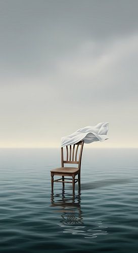 Een stille stoel onder het gewicht van de stilte