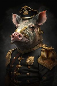 Porträtschwein General Bacon