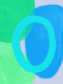 Der Cyan-Ring | Dekorative Abstrakte Farbfeld-Malerei von Frank Daske | Foto & Design