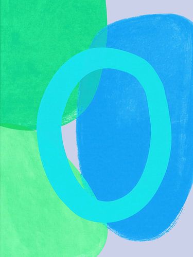 De Cyan-ring | Decoratieve abstracte kleurvlakkenkunst