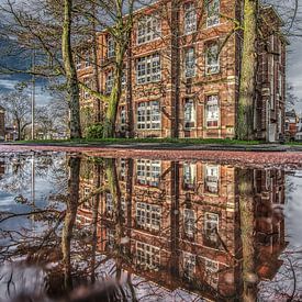 Le bâtiment historique du Leeuwarder Stedelijk Gymnasium sur Harrie Muis