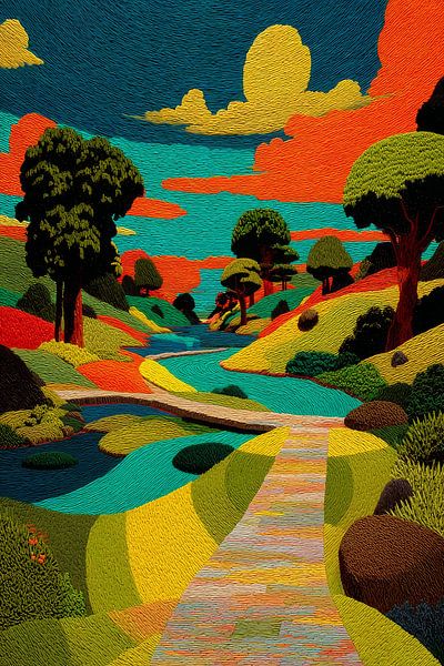 picturesque abstract colourful landscape by Egon Zitter