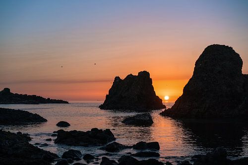 Sunset on the Antrim coast by Roelof Nijholt