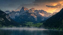Golden hour over the Alps – eternal peaks in the evening glow by Ivy Shade English