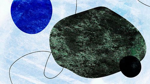 Organic forms on blue - Modern Nature Expressionist