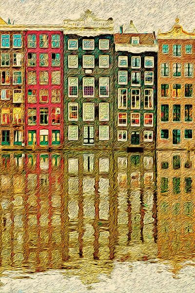 De grachtenpanden van Van Gogh van Martin Bergsma