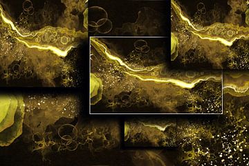 Mozaïek in goud en zwart van Patricia Piotrak