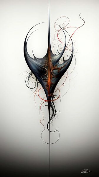 abstract figure in blue and orange by Gelissen Artworks
