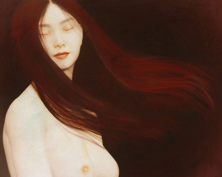 Naked woman in thought by Jan Keteleer