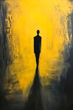 Maskerachtig wezen in gele tinten van Poster Art Shop