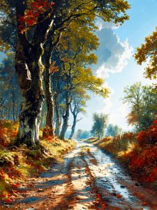 Waldweg im Herbst