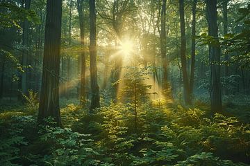 mist in het bos van Egon Zitter