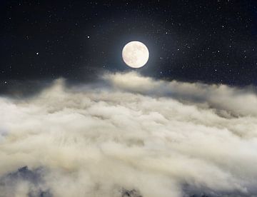 Moon above the clouds by Corinne Welp