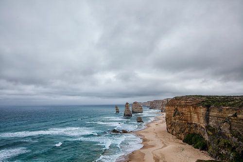 Twelve Apostles scenic viewpoint at Castle Rock on the pacific ocean road in Victoria, Australia