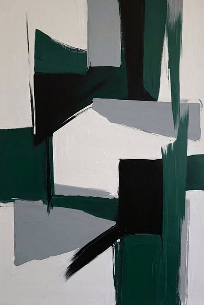 Les contrastes du vert et du noir dans le minimalisme par Art & Soul Creations
