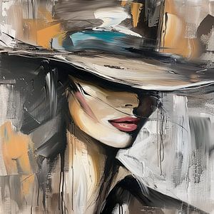 Femme avec chapeau