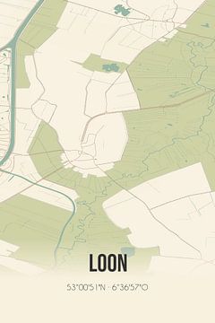 Vintage landkaart van Loon (Drenthe) van MijnStadsPoster