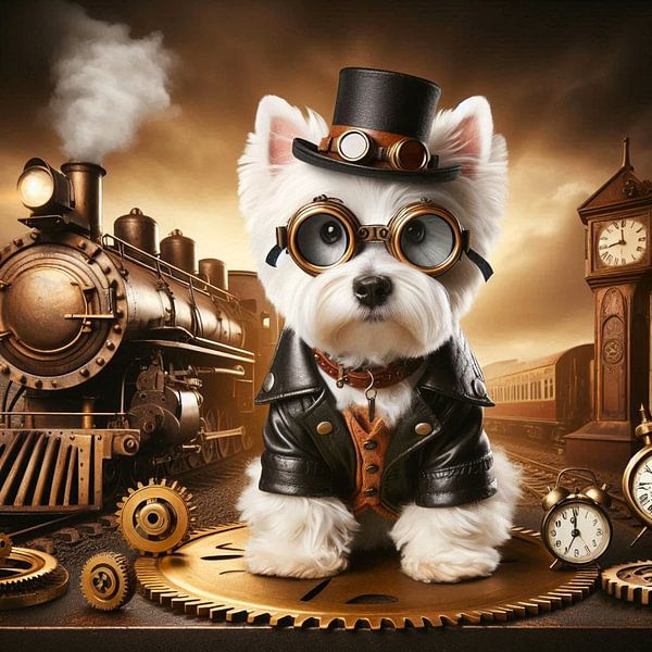 dog at the station by Bernhard Karssies