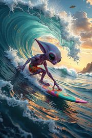 AQUORION – The alien surfing on the waves of the ocean by INFERAURUM