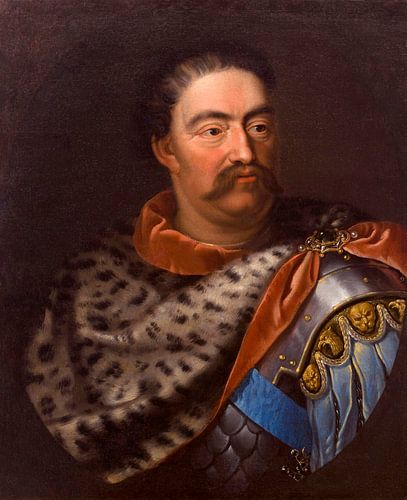 Portret van Johannes III Sobieski in een luipaardvel, Jan Tricius