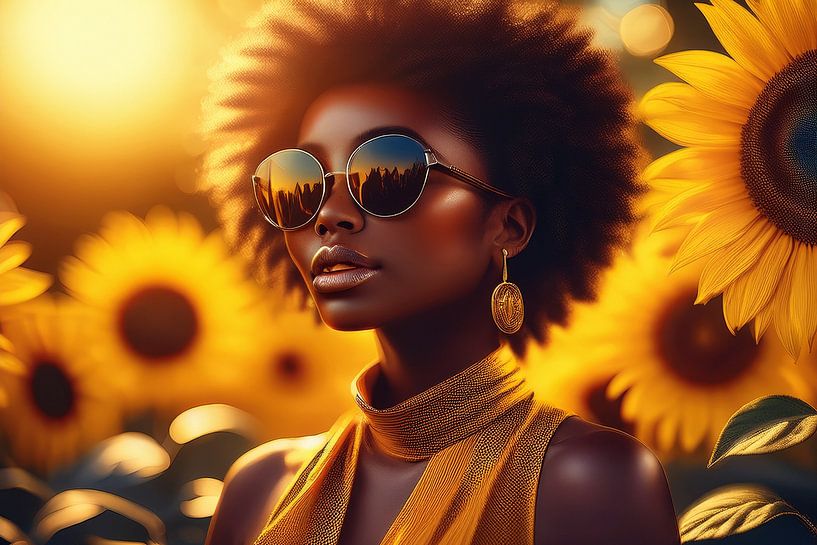Sunflower girl by Digital Art Studio