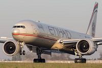 Zonsopkomst landing van Etihad. 