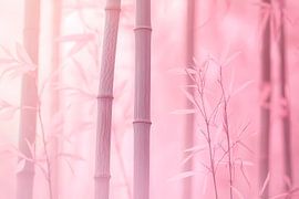 Zarte Bambuslandschaft in Rosa von Poster Art Shop