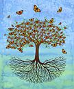 Baum des Lebens mit Schmetterlingen von Bianca Wisseloo Miniaturansicht