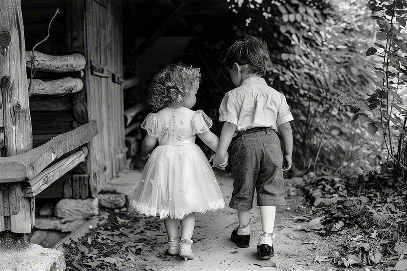 children walk together through nature by Egon Zitter
