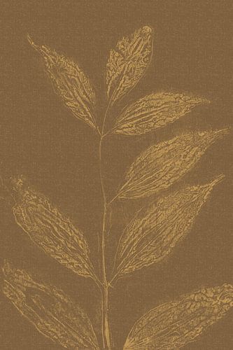 Purement rural. Art botanique moderne. Feuilles de couleur jaune ocre.