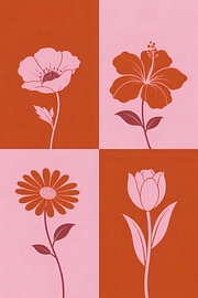 Moderne Bloemen Vierluik