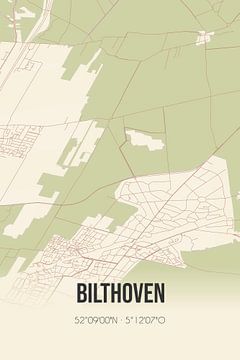 Vintage landkaart van Bilthoven (Utrecht) van MijnStadsPoster