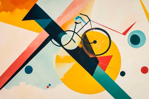Abstract fietser kunstidee