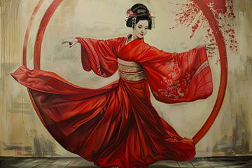 japanse Geisha dans illustratie van Egon Zitter