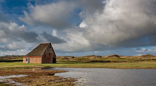 Texel boerderij met hollandse lucht (panorama)