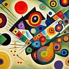 Modern kleurrijk abstract 1 van Leo Luijten
