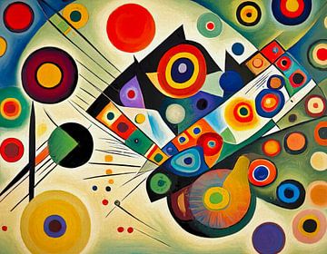 Modern kleurrijk abstract 1 van Leo Luijten