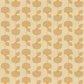 Vintage-Muster in Beige, Gelb, Creme von Dina Dankers