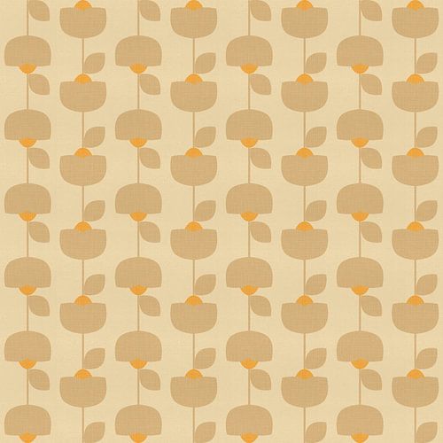 Vintage patroon in beige, geel, crème