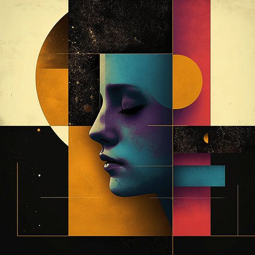 Abstract Modern portrait in colour