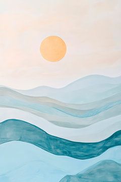 Gentle waves under the evening sun by Poster Art Shop