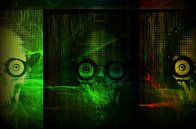 Digital Skull Collage van Nicky`s Prints thumbnail