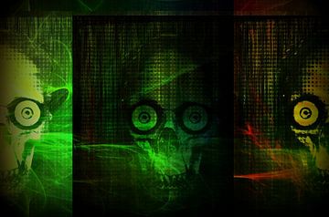 Collage numérique de crânes sur Nicky`s Prints