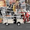 'Take your Time' - portret van een VW-bus op een achtergrond van sixties beelden van Jole Art (Annejole Jacobs - de Jongh)