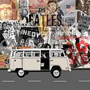 'Take your Time' - portret van een VW-bus op een achtergrond van sixties beelden van Jole Art (Annejole Jacobs - de Jongh) thumbnail