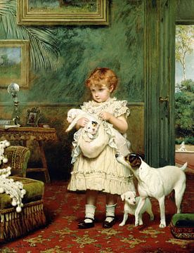 Charles Burton Barber,Meisje met honden