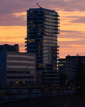 Sonnenuntergang bei Hartje New York von Mitchell van Eijk