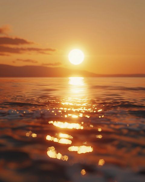 Zeespiegel in het avondlicht van fernlichtsicht