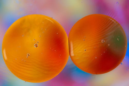 De l'huile dans l'eau - Une photo macro abstraite