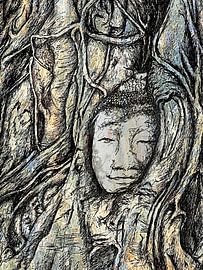 Bouddha sous l'arbre de la bodhi sur Anita Snik-Broeken